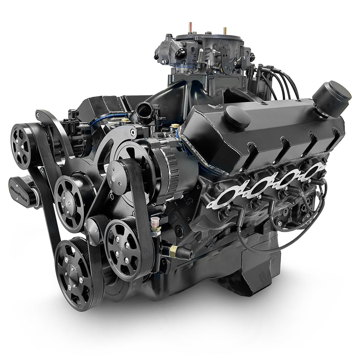 New BluePrint Big Block GM 632 c.i. Proseries Crate Engine - Dressed longblock w/ carb and Black pulley kit - PS6320CTFKBX